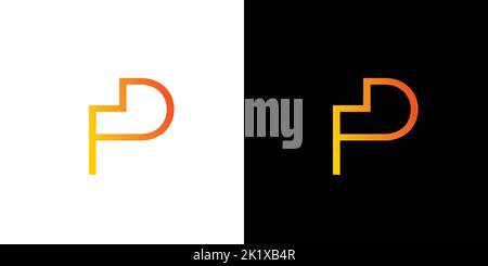 Modern and unique FD initial logo design abstract Stock Vector