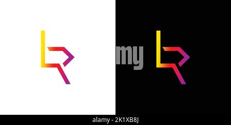 Modern and sophisticated letter LR initials logo design Stock Vector