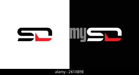 Modern and strong letter SD initials logo design Stock Vector