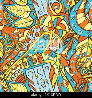 Tracery seamless pattern. Mehndi design Stock Vector