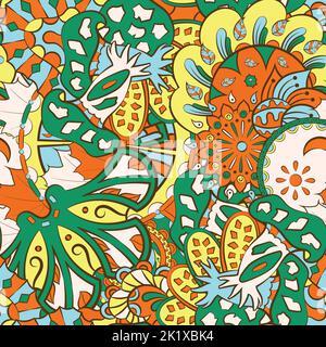 Tracery seamless pattern. Mehndi design Stock Vector