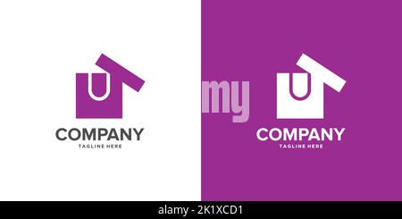 Modern and unique gift shopping logo design Stock Vector