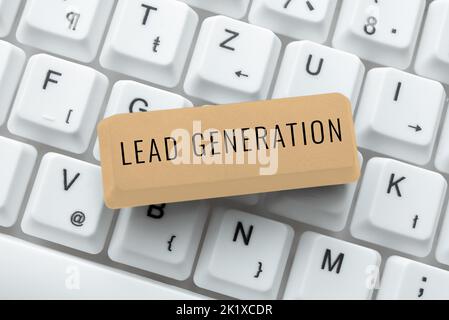 Text caption presenting Lead Generationinitiation of consumer interest or enquiry into products. Business concept initiation of consumer interest or Stock Photo