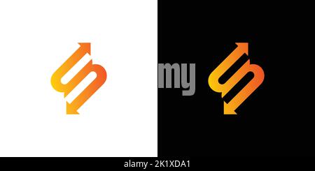 Modern and unique S direction initial logo design Stock Vector