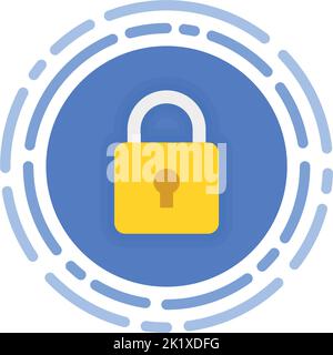 Security icon. Modern flat vector icon, Circle with padlock. Stock Vector
