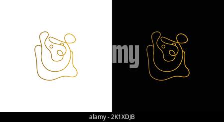 Unique and elegant bear line abstract design 2 Stock Vector