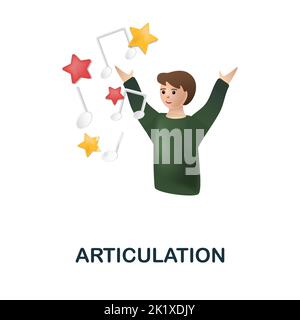 Articulation icon. 3d illustration from cognitive skills collection. Creative Articulation 3d icon for web design, templates, infographics and more Stock Vector