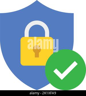 Shield with padlock and check mark. Modern flat vector icon Stock ...