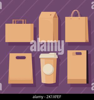 six eco packaging mockup set icons Stock Vector Image & Art - Alamy