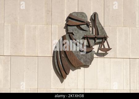 The Criminal Courts of Justice symbol, Dublin in Ireland. Stock Photo