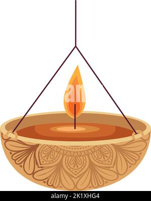 wooden diwali lantern hanging Stock Vector