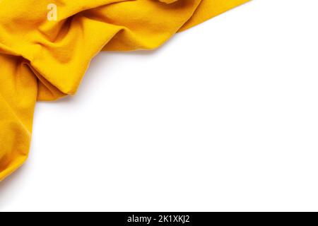 Kitchen table cloth. Cooking towel isolated on white background. Top view flat lay with copy space Stock Photo