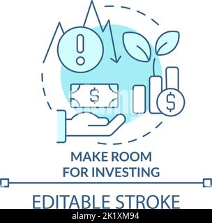 Make room for investing turquoise concept icon Stock Vector