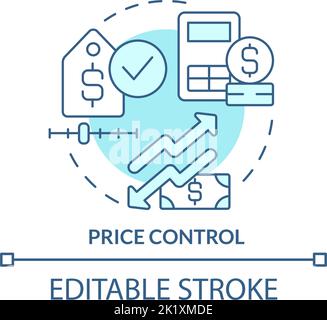 Price control turquoise concept icon Stock Vector