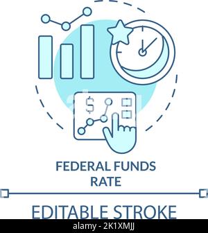 Federal funds rate turquoise concept icon Stock Vector