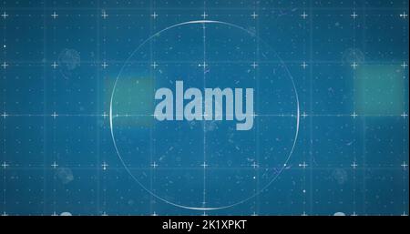 Image of interference over globe with 6g text on blue background Stock Photo
