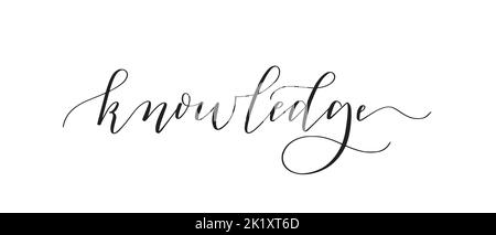 Knowledge cute hand-written word design for posters, prints Stock Vector