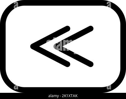 Professional vector rewind logo icon. Fast Symbol in Line Art Style for Design, Presentation Website or Mobile Apps Elements. Sign illustration. Pixel Stock Vector