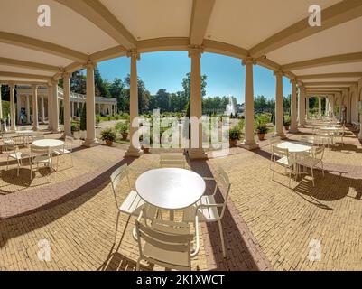 The formal baroque garden of the palace Het Loo Stock Photo