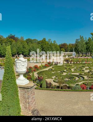 The formal baroque garden of the palace Het Loo Stock Photo