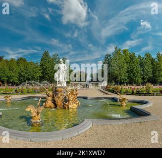 The formal baroque garden of the palace Het Loo Stock Photo