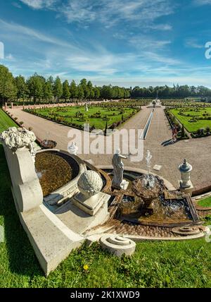 The formal baroque garden of the palace Het Loo Stock Photo