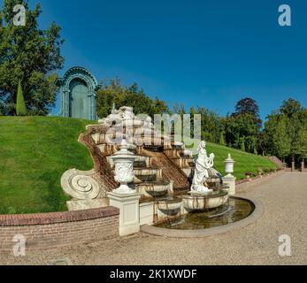 The formal baroque garden of the palace Het Loo Stock Photo