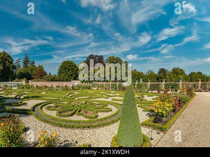 The formal baroque garden of the palace Het Loo Stock Photo