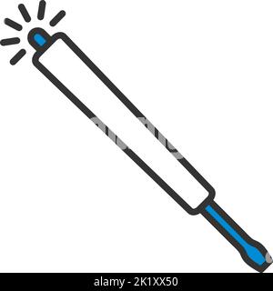 Electricity Test Screwdriver Icon. Editable Bold Outline With Color Fill Design. Vector Illustration. Stock Vector