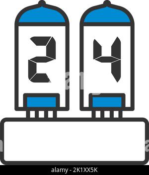 Electric Numeral Lamp Icon. Editable Bold Outline With Color Fill Design. Vector Illustration. Stock Vector