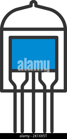 Electronic Vacuum Tube Icon. Editable Bold Outline With Color Fill Design. Vector Illustration. Stock Vector