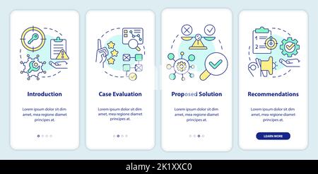Case drafting onboarding mobile app screen Stock Vector