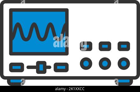 Oscilloscope Icon. Editable Bold Outline With Color Fill Design. Vector Illustration. Stock Vector