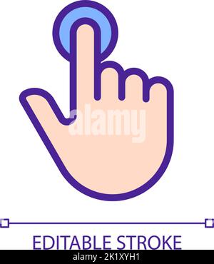 Finger touch pixel perfect RGB color icon Stock Vector