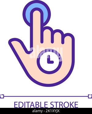 Hold pixel perfect RGB color icon Stock Vector