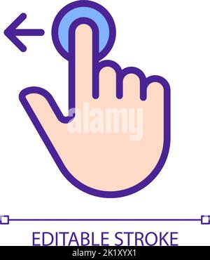 Move to left pixel perfect RGB color icon Stock Vector