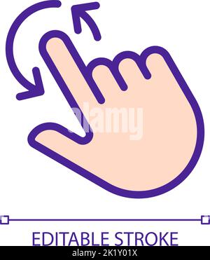 Rotation pixel perfect RGB color icon Stock Vector