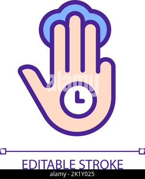 Three finger holding pixel perfect RGB color icon Stock Vector