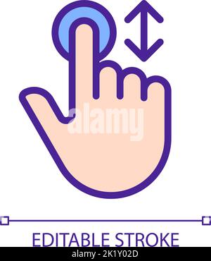 Scrolling vertically pixel perfect RGB color icon Stock Vector