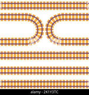 Seamless pattern Plastic toy railroad vector illustration on white background Stock Vector