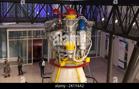 December 8, 2021, Sochi, Russia. RD-0120 jet engine for the Soviet Energia rocket Stock Photo