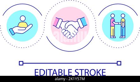 Relationship building loop concept icon Stock Vector
