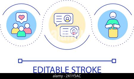 Customer assessment chat loop concept icon Stock Vector