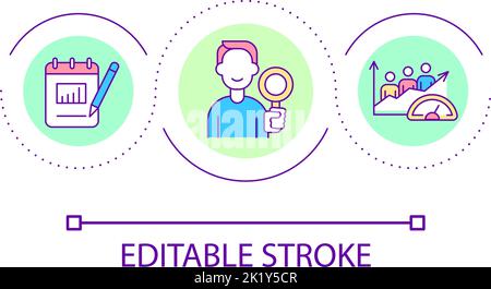 Analysing corporate data loop concept icon Stock Vector