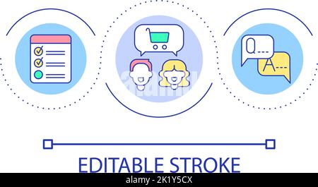 Poll for customers loop concept icon Stock Vector
