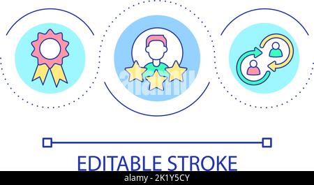 Best employee achievement loop concept icon Stock Vector
