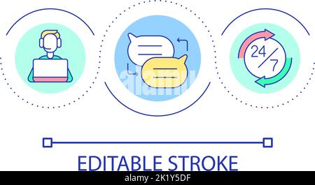 Continuous technical support loop concept icon Stock Vector