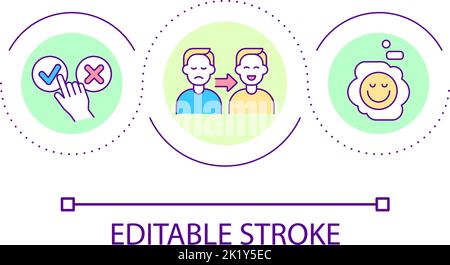 Changing mental state loop concept icon Stock Vector