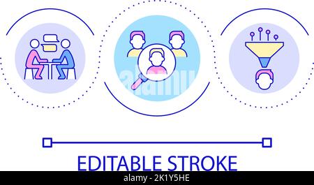 Candidates selection loop concept icon Stock Vector