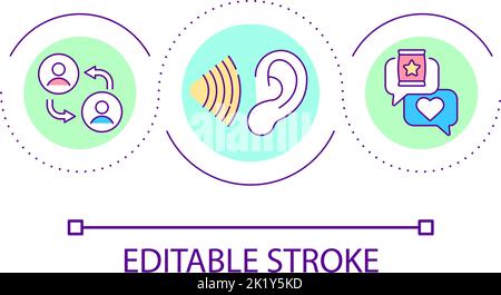 Hear clients needs loop concept icon Stock Vector